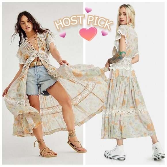 Free People Dresses & Skirts - !!RARE!! Free People Field of Dreams Maxi Dress Kimono